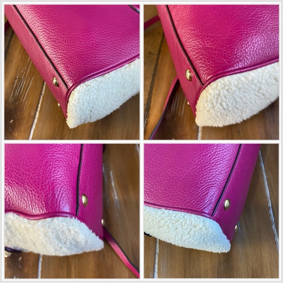 Coach Shearling Bennet Fushia Crossbody Handbag - Picture 13 of 16
